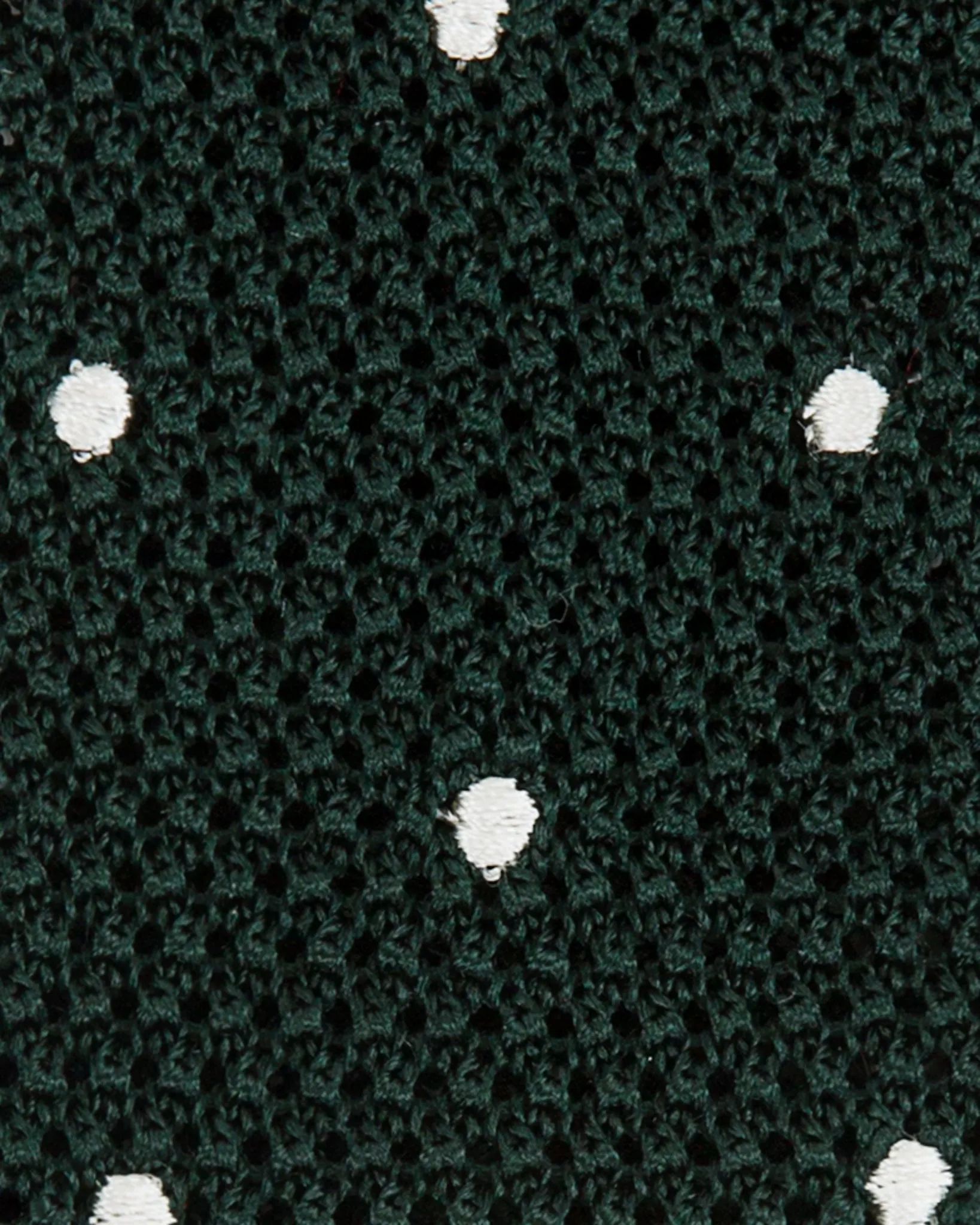 Silk Knit Tie in Hunter/White Dot