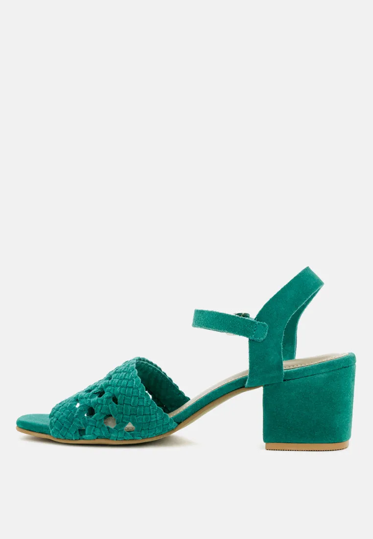 TASHA Turquoise Block Heel Sandal