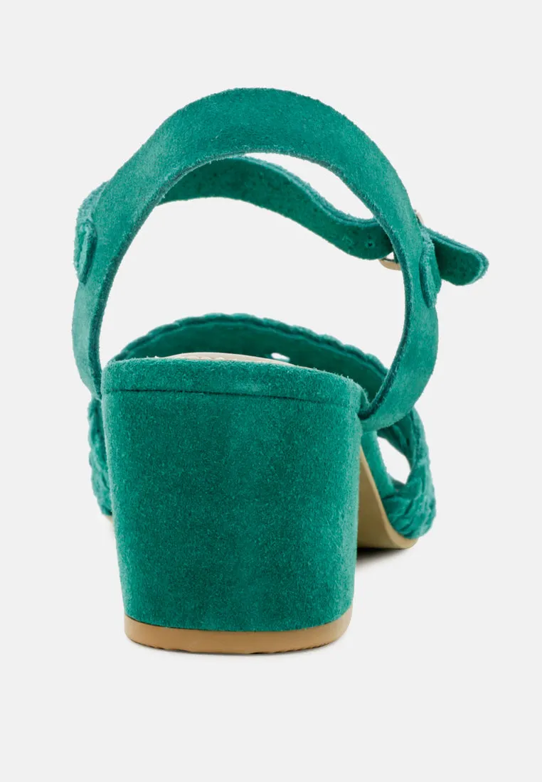 TASHA Turquoise Block Heel Sandal