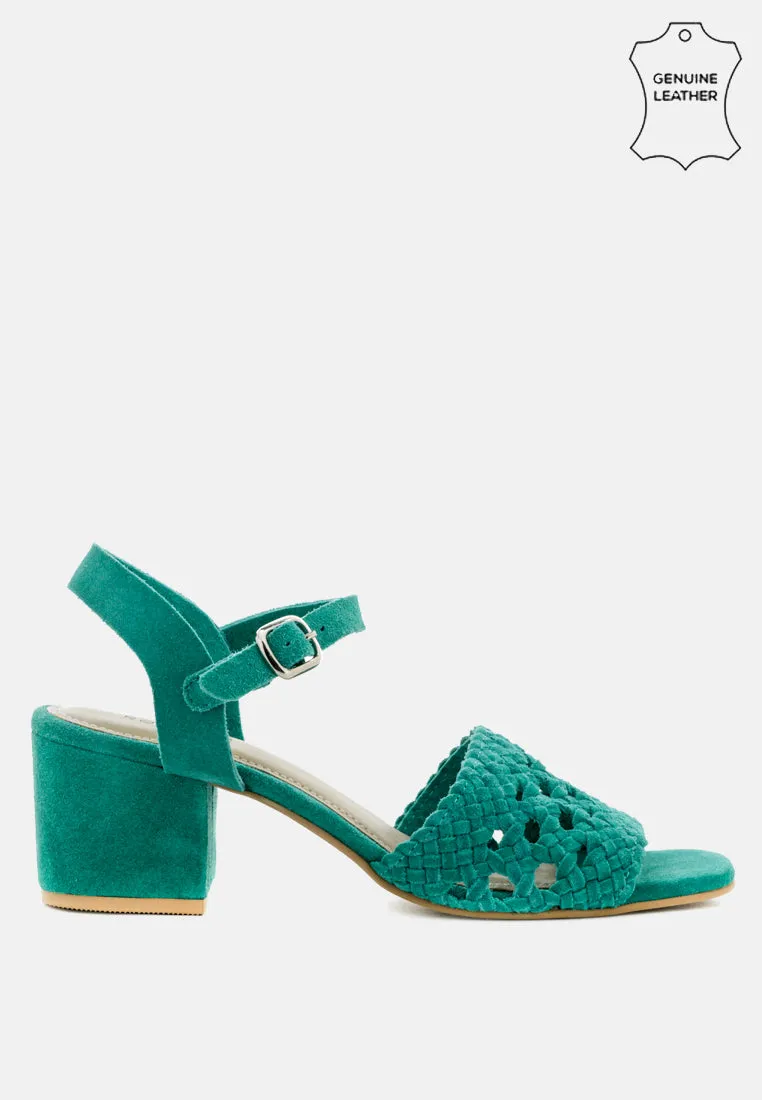 TASHA Turquoise Block Heel Sandal