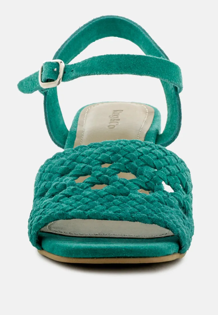 TASHA Turquoise Block Heel Sandal