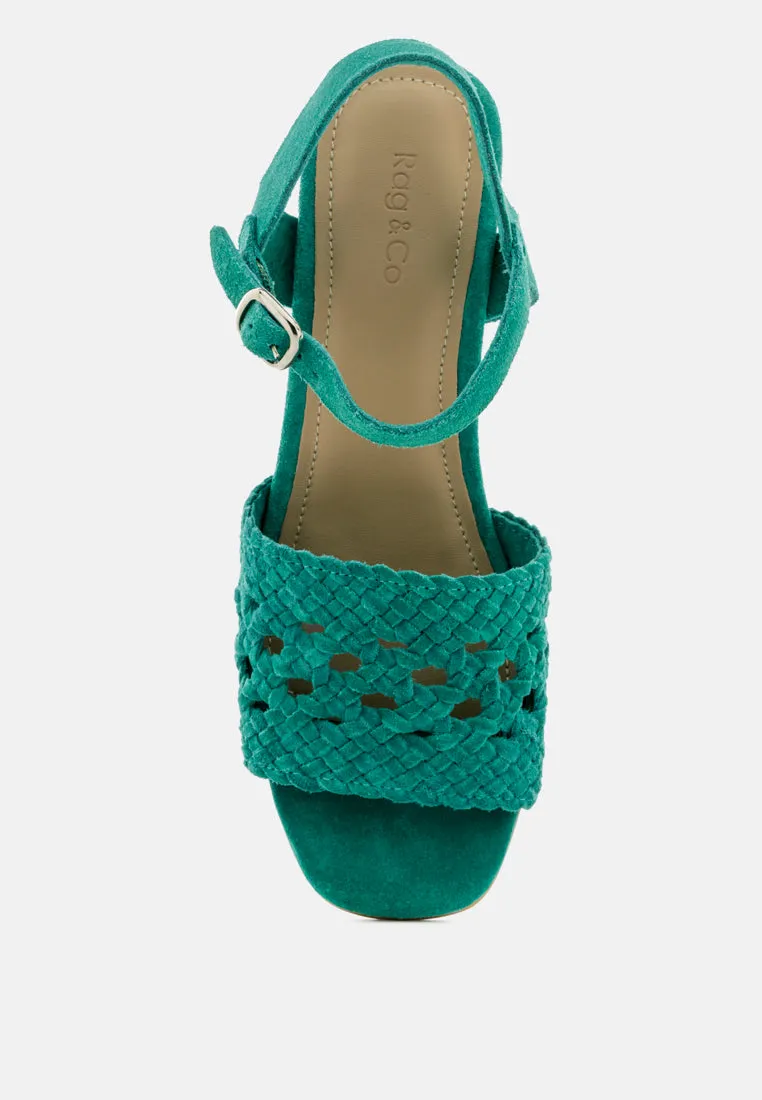 TASHA Turquoise Block Heel Sandal