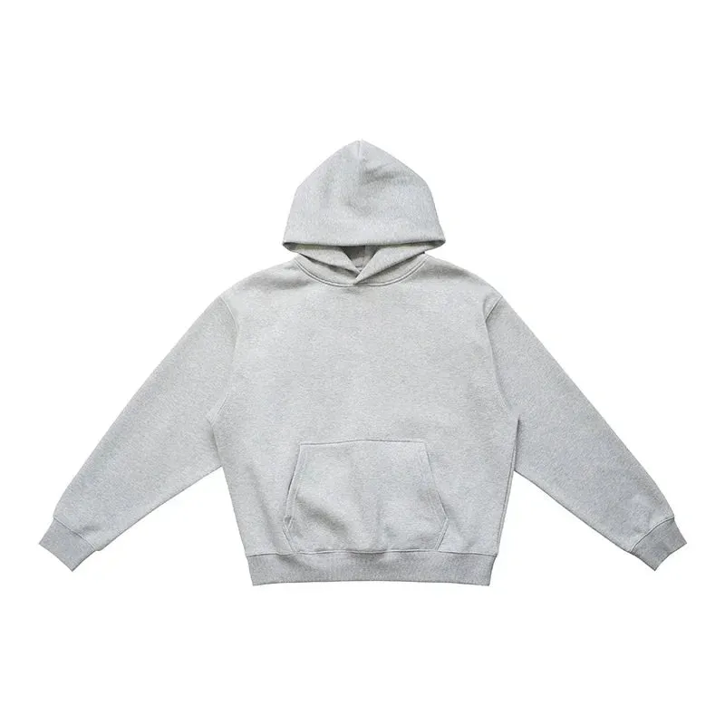 Toleet Y2K Street Style hooded sweatshirt  Men's and women's fall and winter 500G heavyweight warm air pullover solid color sweater padded and thickened
