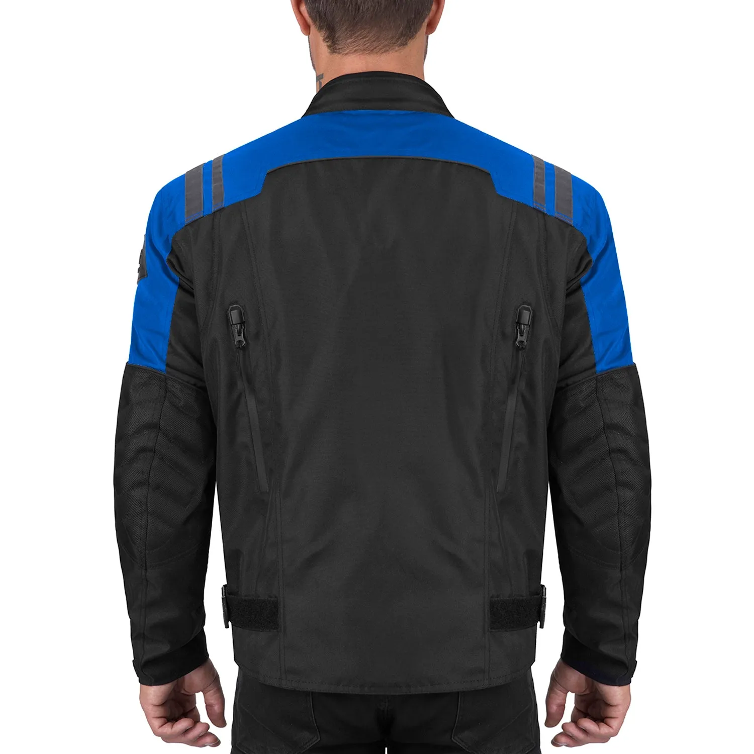 Viking Cycle Ironborn Blue Textile Motorcycle Jacket for Men