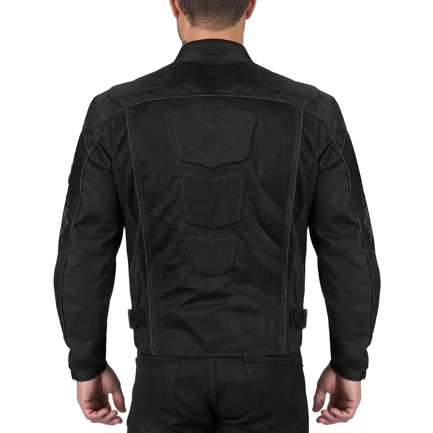 Viking Cycle Warlock Black Mesh Motorcycle Jacket for Men
