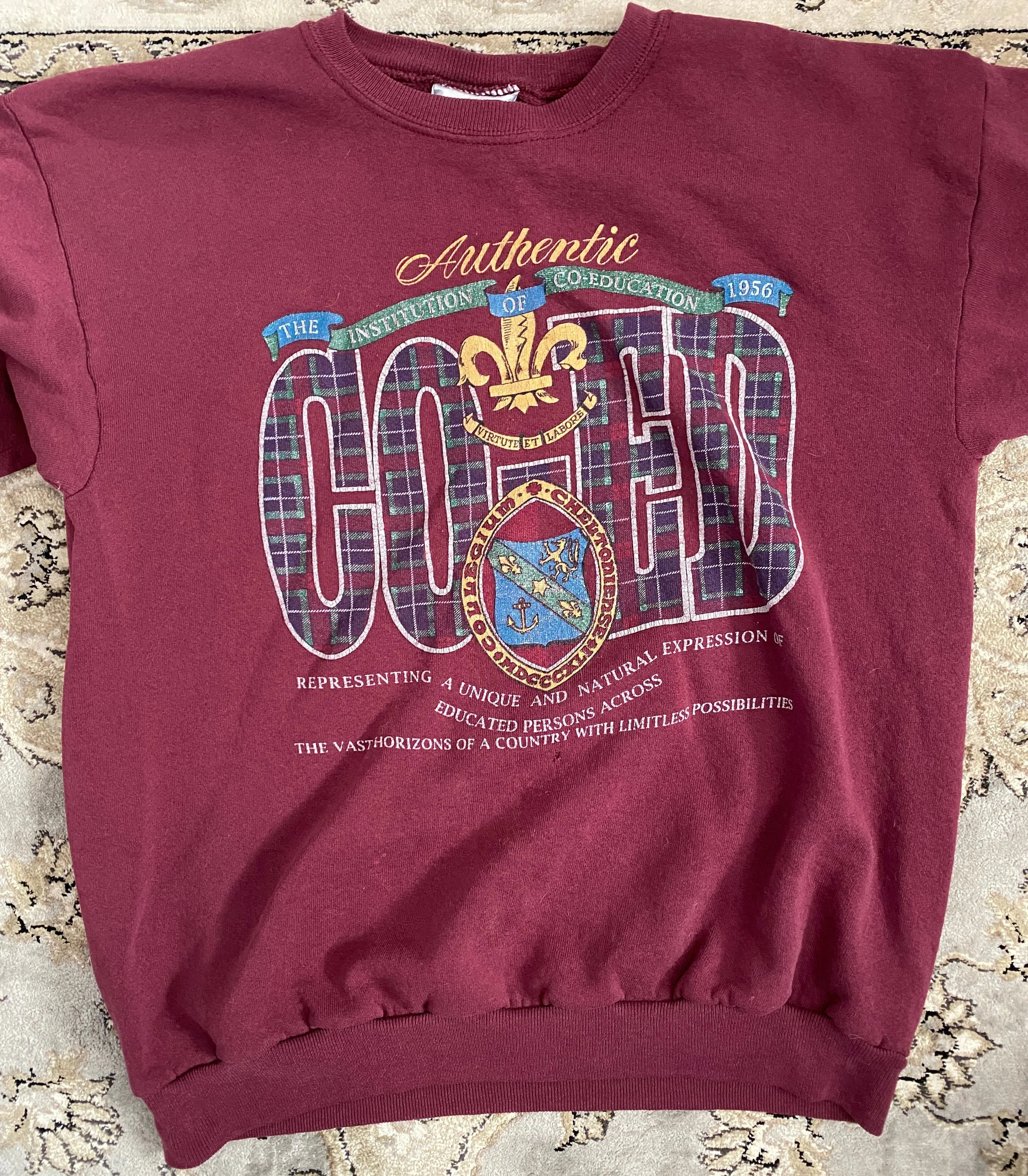 Vintage Lee Authentic Institution of Co-Ed Co-Education Sweatshirt Sz L