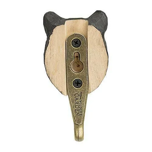 Wildlife Garden Hook Hand Carved Black Bear